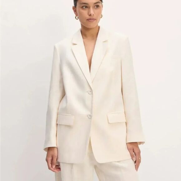 Everlane Jackets & Blazers - NEW Everlane The Oversized Blazer in Linen Bone White Size 12